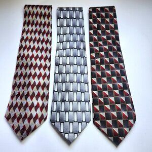Pierre Cardin Tie Lot of 3 Men's Neckties 100% Silk